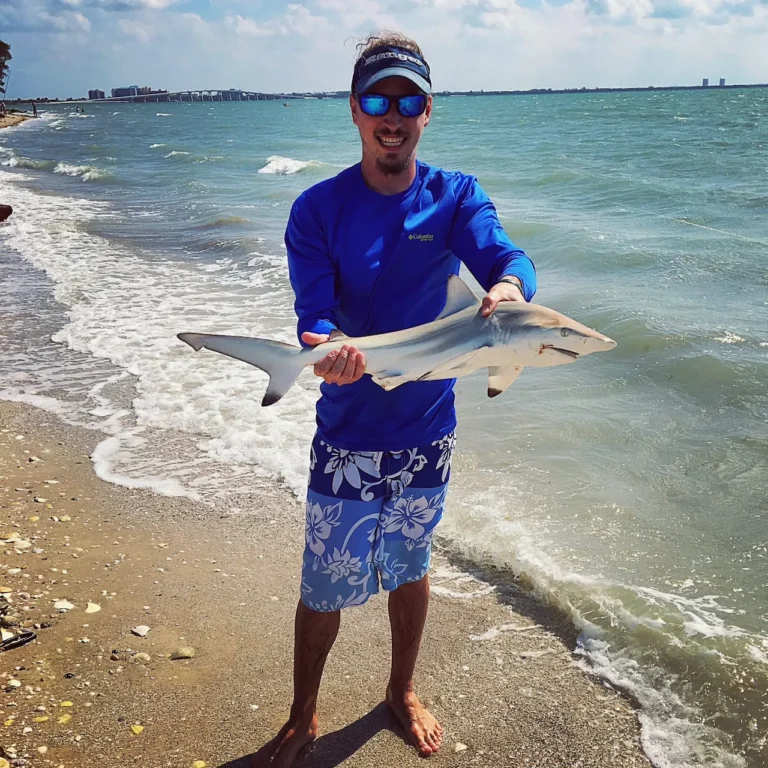 Andy holding a shark